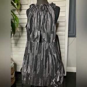 Deluc Black and Silver Backless Dress